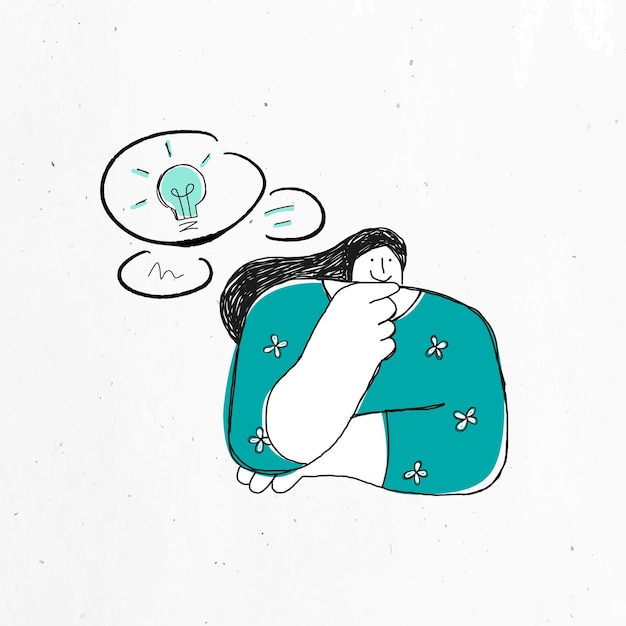 Vector gratuito bella mujer con ideas