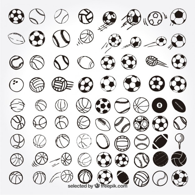 Vector gratuito bolas del deporte esbozadas