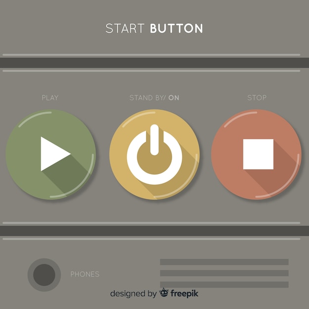 Vector gratuito botón de start y stop