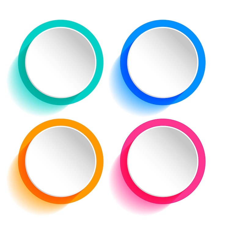 Vector gratuito botón web circular moderno de estilo 3d en la colección