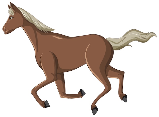 Vector gratuito caballo marrón corriendo dibujos animados