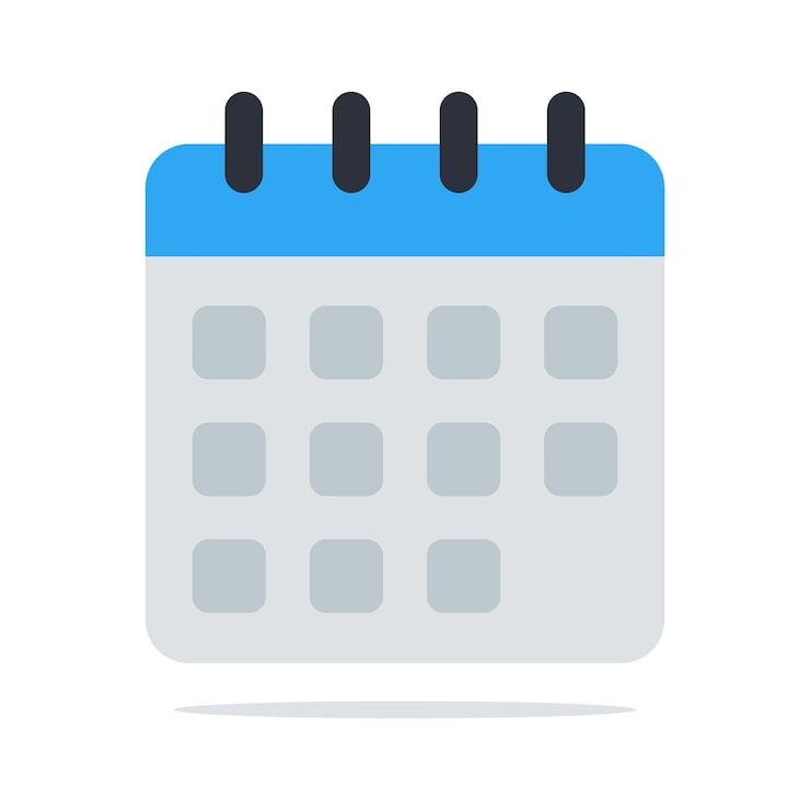 Vector gratuito calendario estilo plano azul