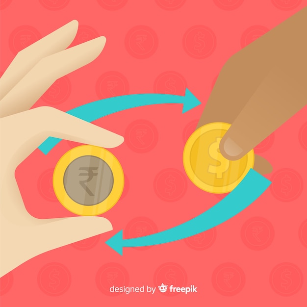 Vector gratuito cambio de moneda de rupias indias