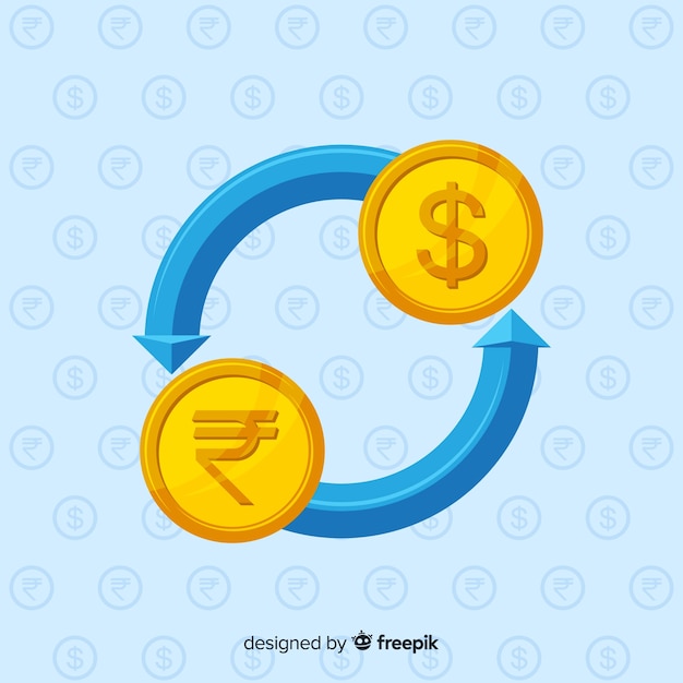 Vector gratuito cambio de moneda de rupias indias