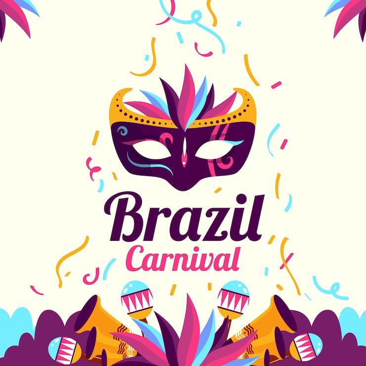 Vector gratuito carnaval brasileño plano creativo