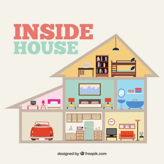 Vector gratuito casa interior