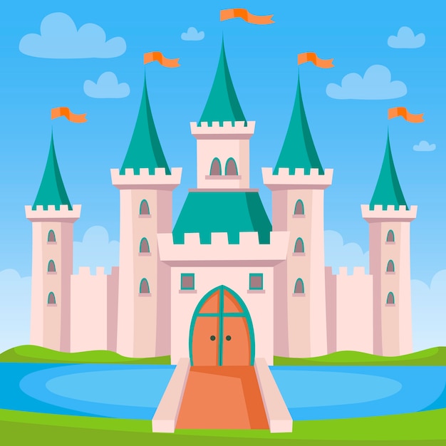 Vector gratuito el castillo del cuento de hadas