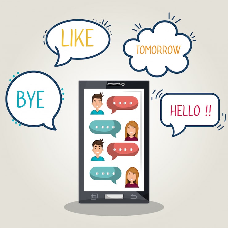 Vector gratuito el chat móvil
