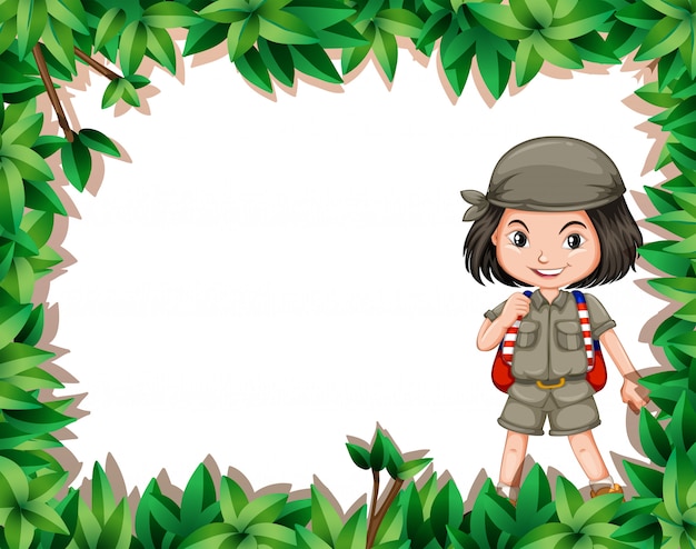 Vector gratuito chica exploradora en la selva