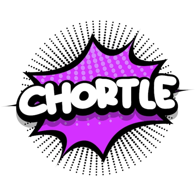 Vector gratuito chortle cómic explosión burbuja vector ilustración
