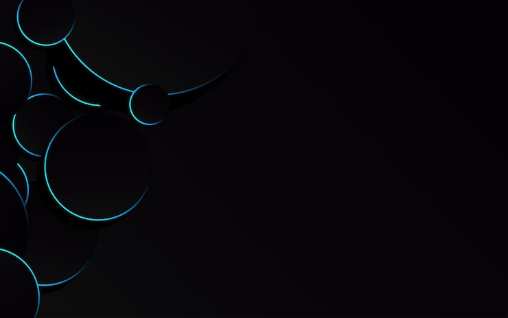 Vector gratuito círculo azul abstracto sobre tecnología de fondo negro