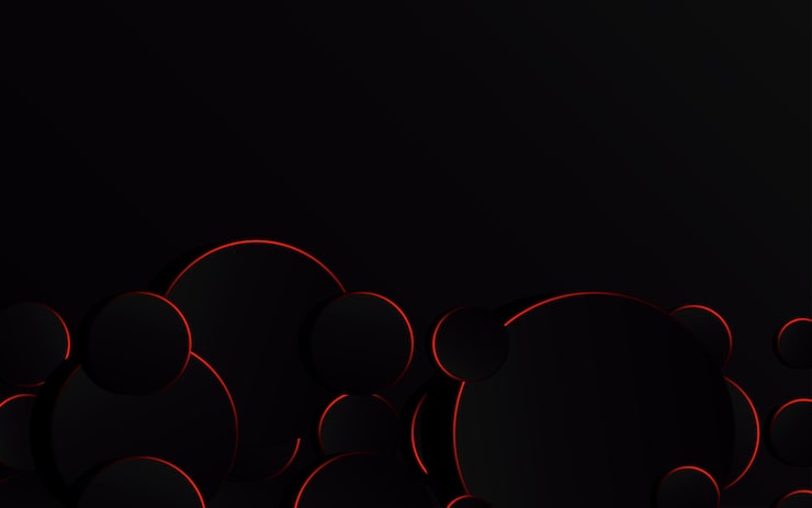 Vector gratuito círculo rojo abstracto sobre tecnología de fondo negro