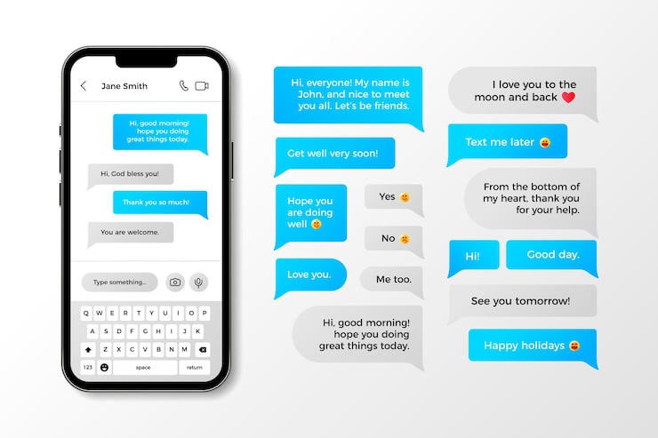 Vector gratuito colección de burbujas de texto de teléfono gradiente