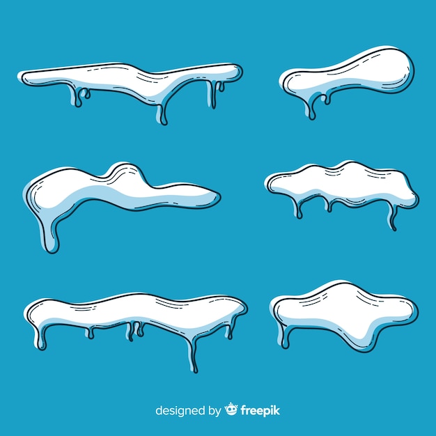 Vector gratuito colección de capas de nieve dibujadas a mano