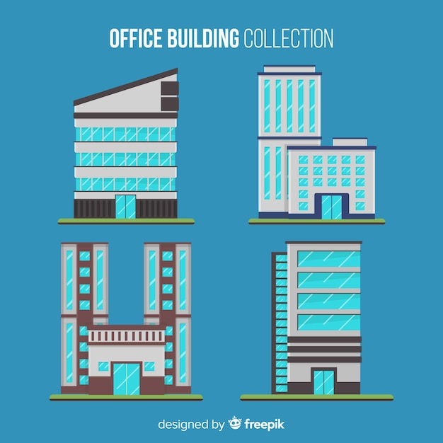 Vector gratuito colección de diferentes edificios de oficina