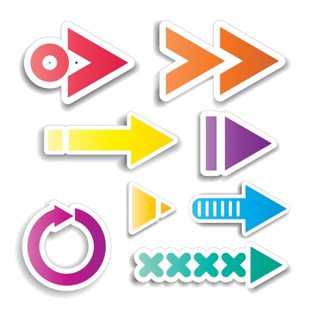 Vector gratuito colección de diseños de flechas