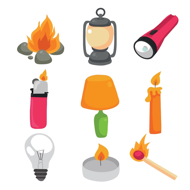 Vector gratuito colección de elementos de camping