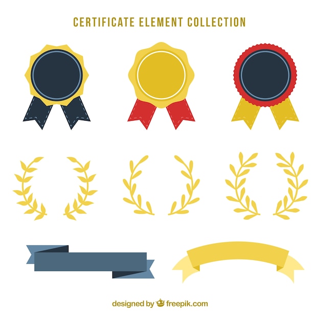Vector gratuito colección de elementos de certificado