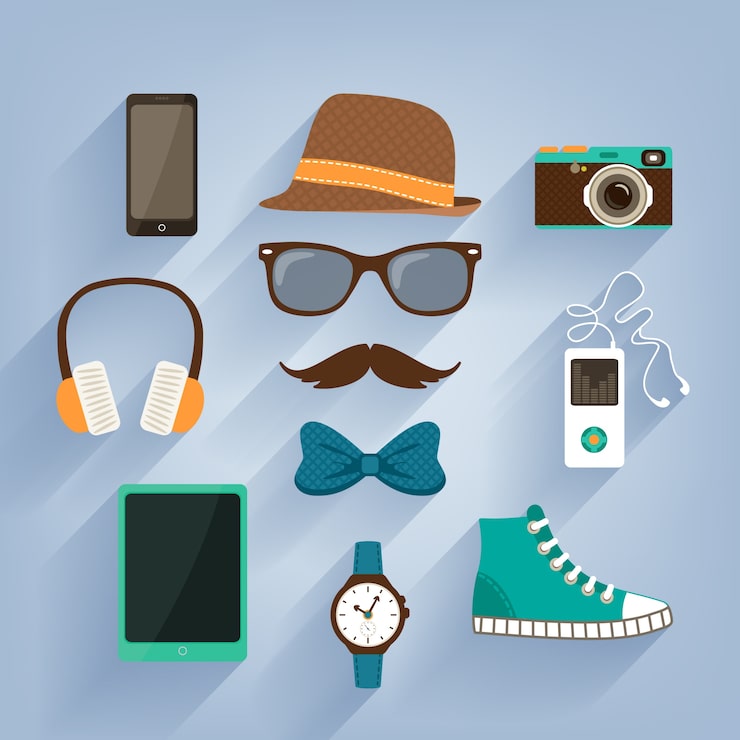 Vector gratuito colección de elementos hipster