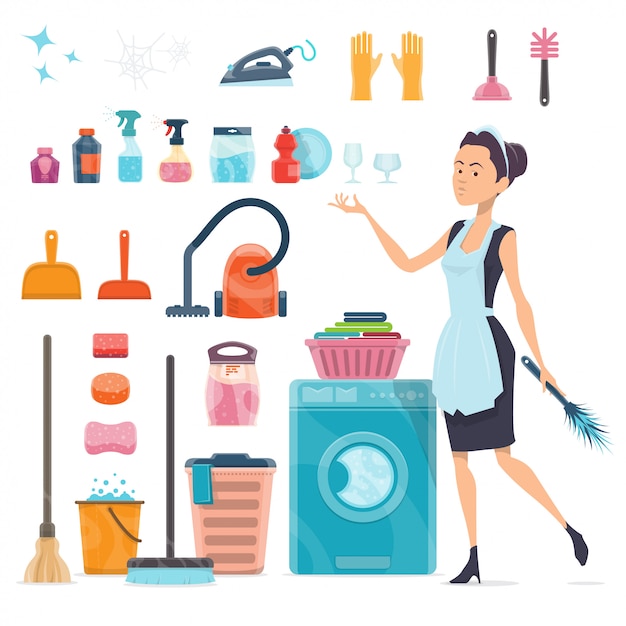 Vector gratuito colección de elementos de limpieza