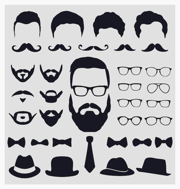 Vector gratuito colección de elementos de look hipster