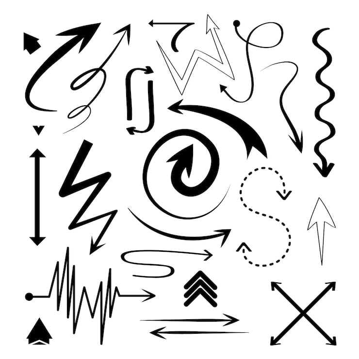 Vector gratuito colección de flechas dibujadas a mano