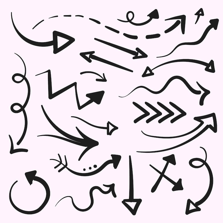 Vector gratuito colección de flechas dibujadas a mano