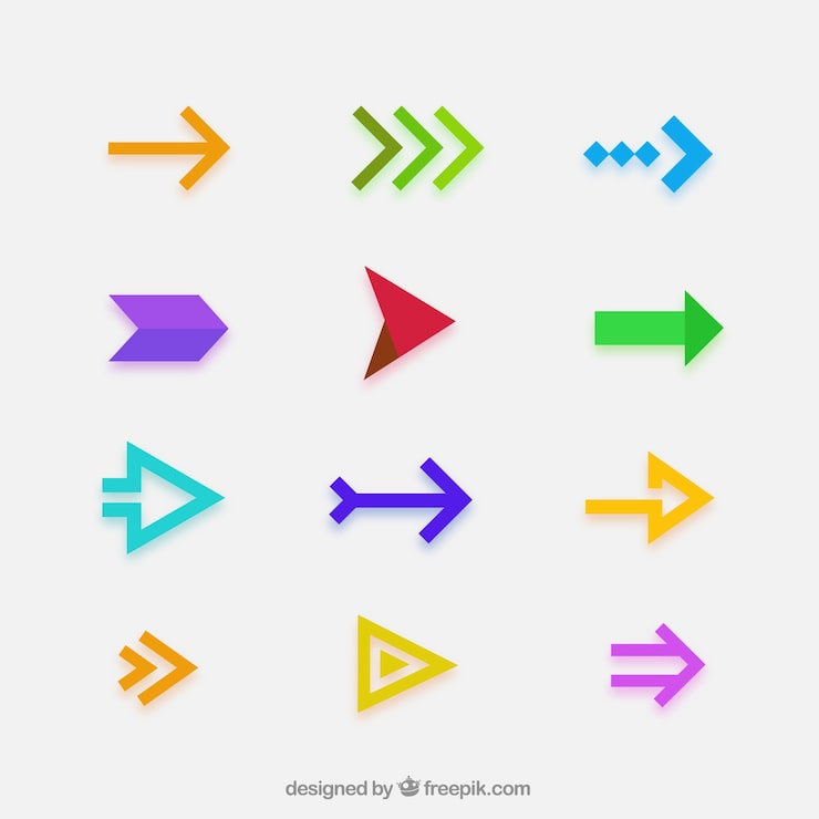 Vector gratuito colección de flechas modernas en diseño plano