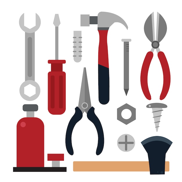 Vector gratuito colección de herramientas de carpinteria