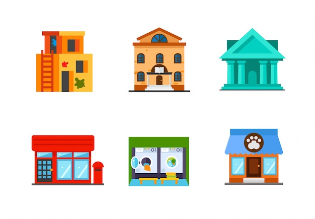 Vector gratuito colección de iconos de edificios