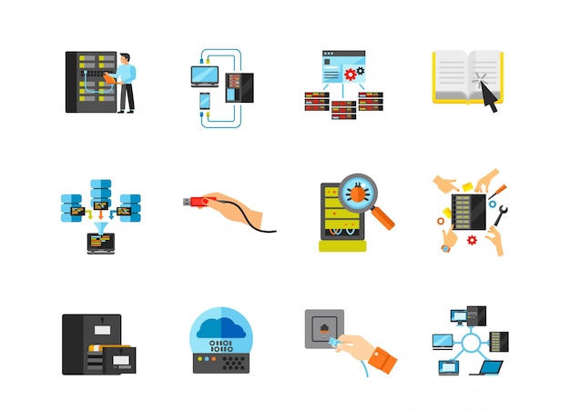Vector gratuito colección de iconos de red