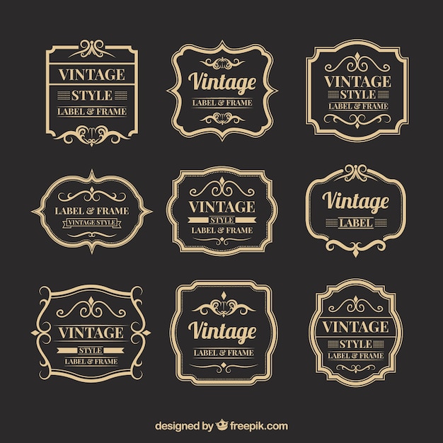 Vector gratuito colección de insignias con estilo vintage