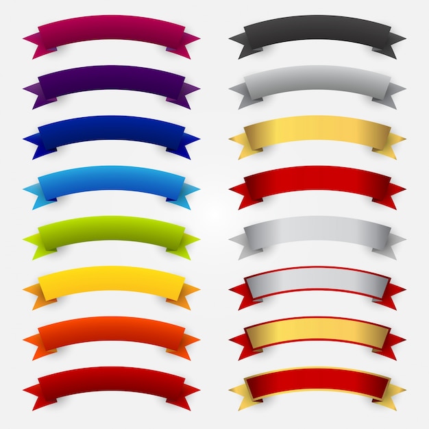 Vector gratuito colección de lazos multicolor