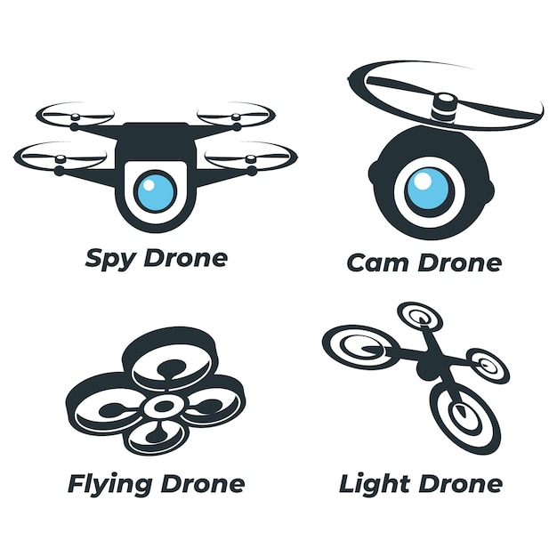 Vector gratuito colección de logos de drones planos