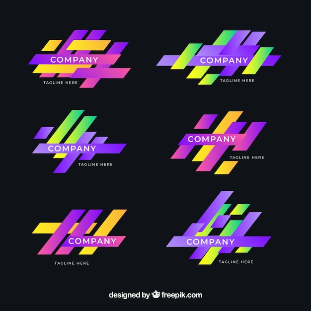 Vector gratuito colección de logotipos gradientes abstractos