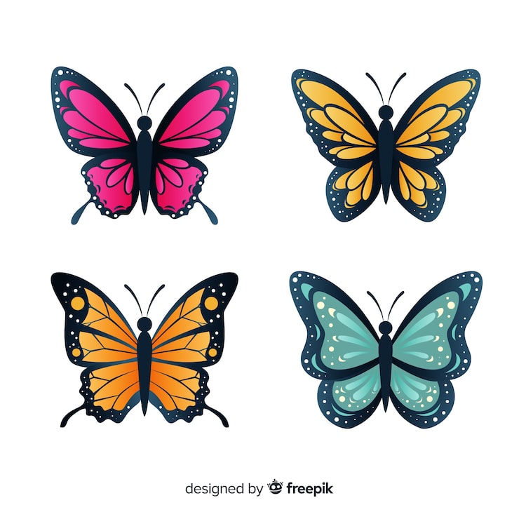 Vector gratuito colección de la mariposa