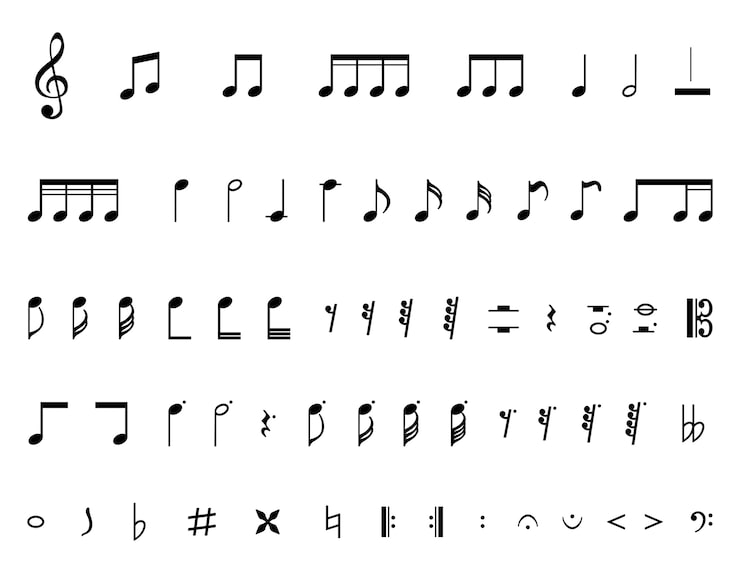 Vector gratuito colección de notas musicales