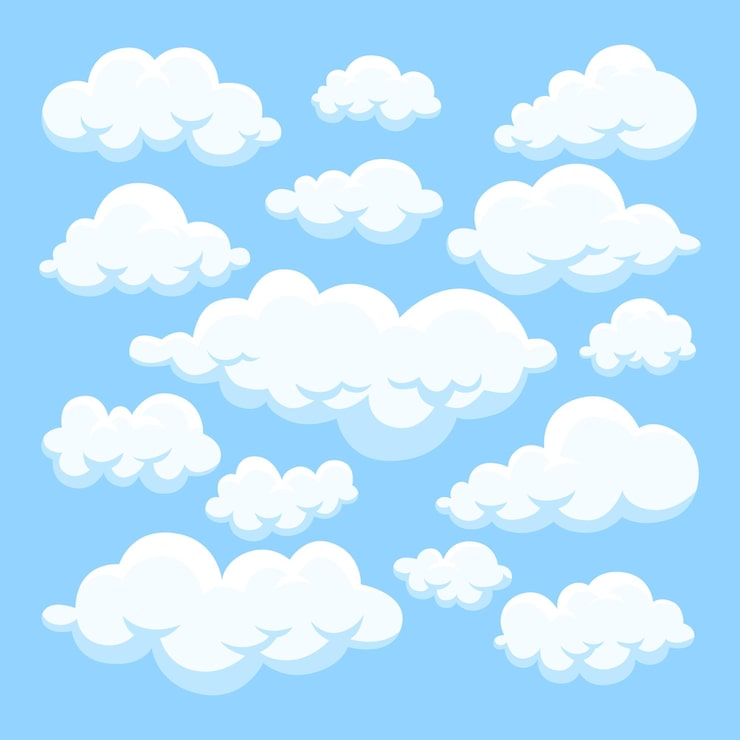 Vector gratuito colección de nubes dibujadas a mano
