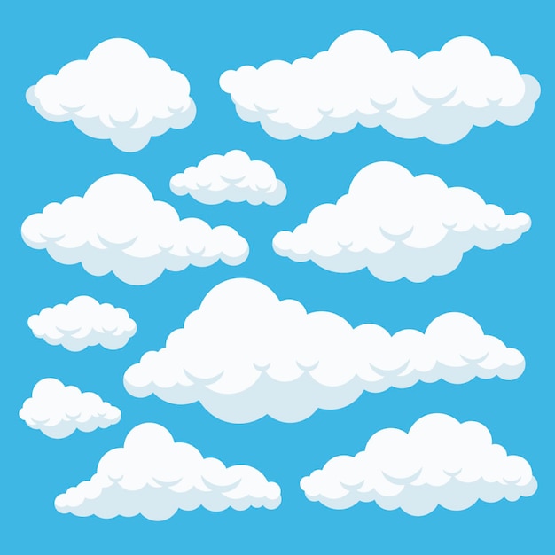 Vector gratuito colección nubes planas