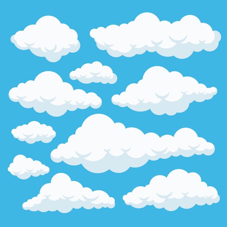 Vector gratuito colección nubes planas