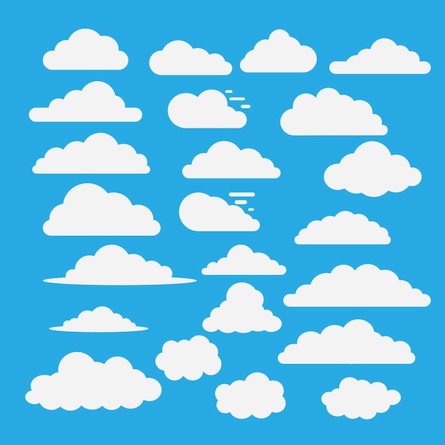 Vector gratuito colección nubes planas