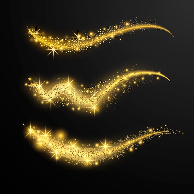 Vector gratuito colección de ondas de brillo