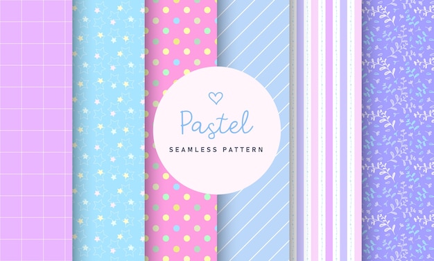 Vector gratuito colección de patrones sin fisuras pastel dulce.