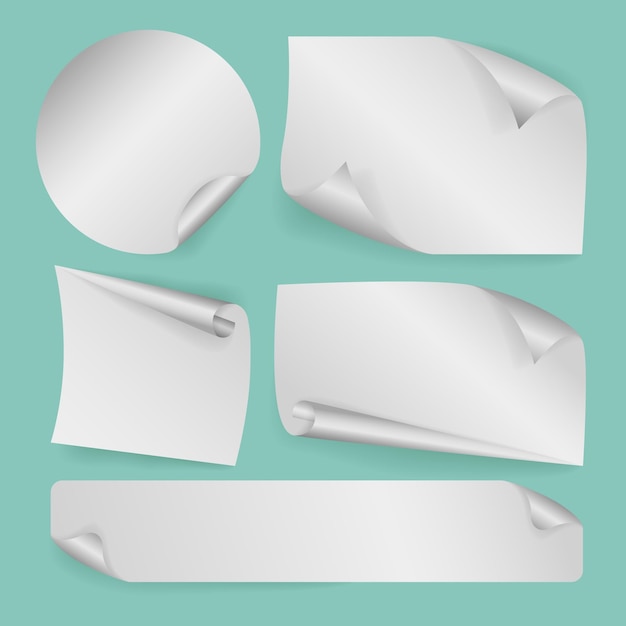 Vector gratuito colección de pegatinas de papel realistas