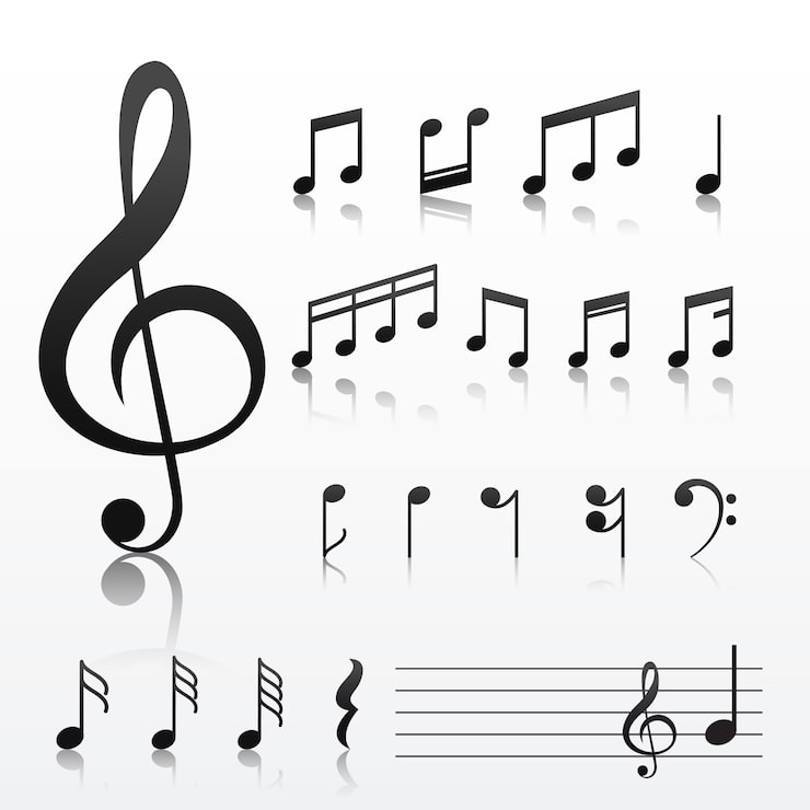 Vector gratuito colección de símbolos de nota de música
