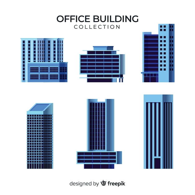 Vector gratuito colección de varios edificios de oficina
