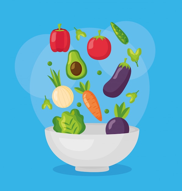 Vector gratuito comida sana fresca