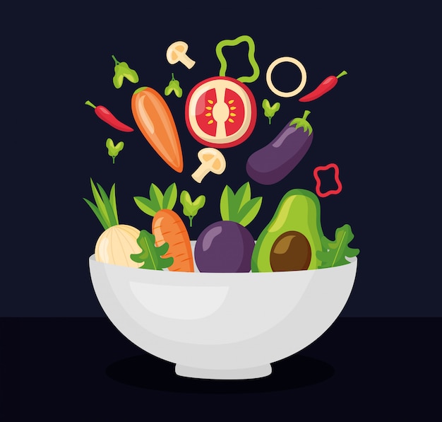 Vector gratuito comida sana fresca
