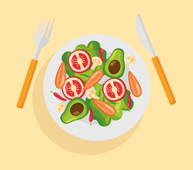 Vector gratuito comida sana fresca