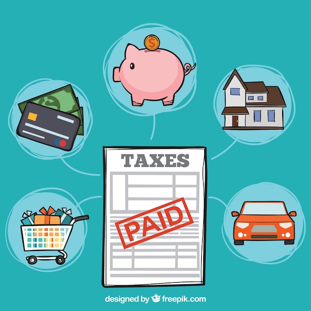 Vector gratuito composición moderna con elementos financieros